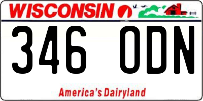 WI license plate 346ODN