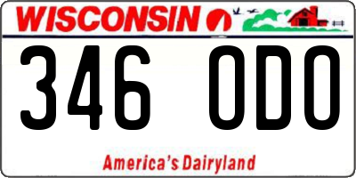 WI license plate 346ODO