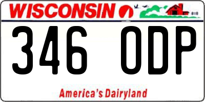 WI license plate 346ODP