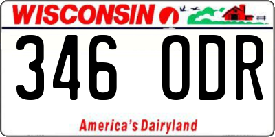 WI license plate 346ODR