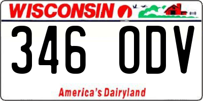 WI license plate 346ODV