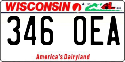WI license plate 346OEA