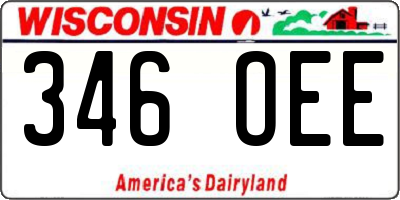 WI license plate 346OEE