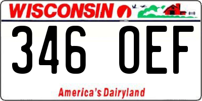 WI license plate 346OEF