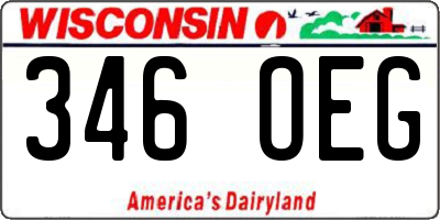 WI license plate 346OEG