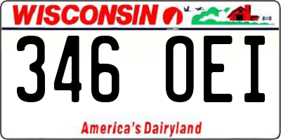 WI license plate 346OEI