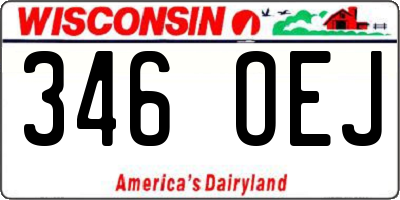 WI license plate 346OEJ