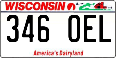 WI license plate 346OEL