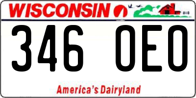 WI license plate 346OEO