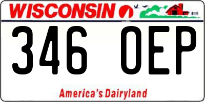 WI license plate 346OEP