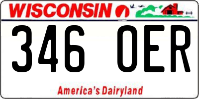 WI license plate 346OER