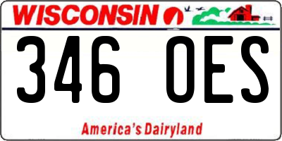 WI license plate 346OES