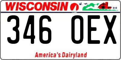 WI license plate 346OEX