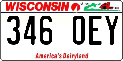 WI license plate 346OEY