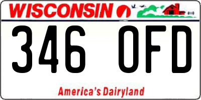 WI license plate 346OFD
