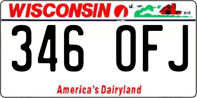 WI license plate 346OFJ