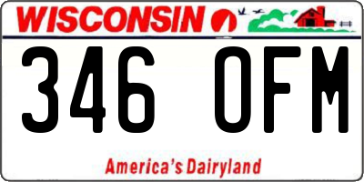 WI license plate 346OFM