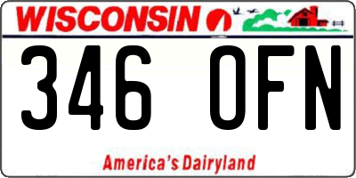 WI license plate 346OFN
