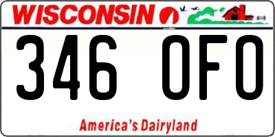 WI license plate 346OFO