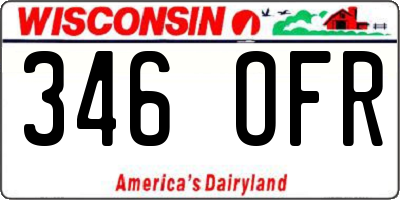 WI license plate 346OFR