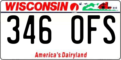 WI license plate 346OFS