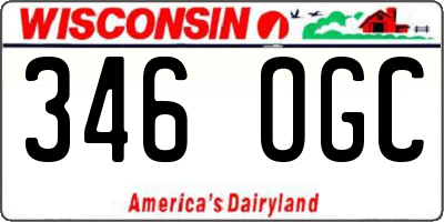 WI license plate 346OGC