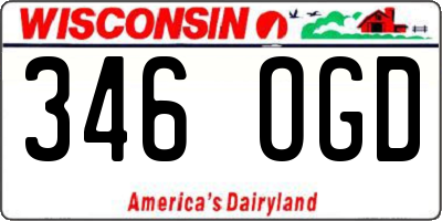 WI license plate 346OGD