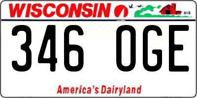 WI license plate 346OGE