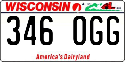 WI license plate 346OGG