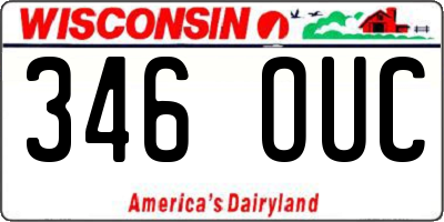 WI license plate 346OUC