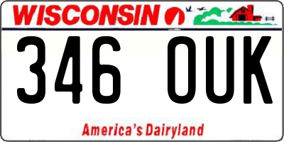 WI license plate 346OUK