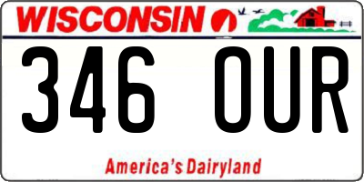 WI license plate 346OUR