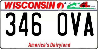 WI license plate 346OVA
