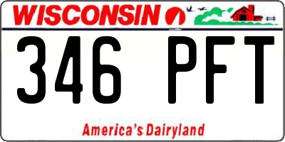 WI license plate 346PFT