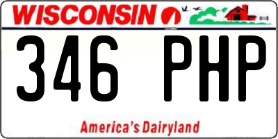 WI license plate 346PHP