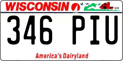WI license plate 346PIU
