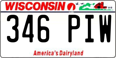 WI license plate 346PIW