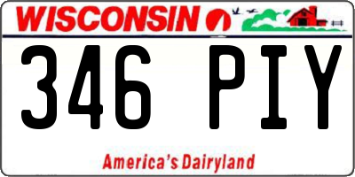 WI license plate 346PIY