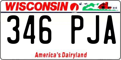 WI license plate 346PJA