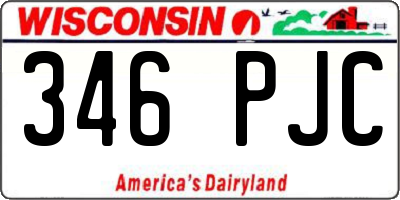 WI license plate 346PJC