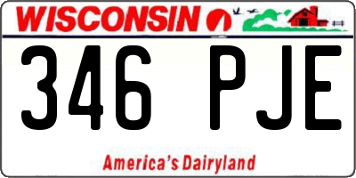 WI license plate 346PJE