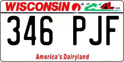 WI license plate 346PJF