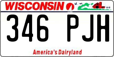 WI license plate 346PJH