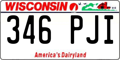 WI license plate 346PJI