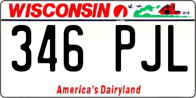 WI license plate 346PJL