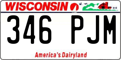 WI license plate 346PJM