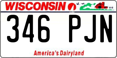 WI license plate 346PJN
