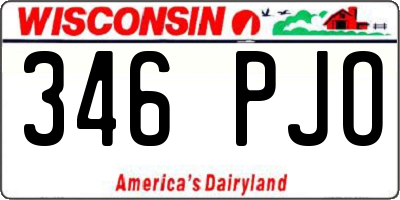 WI license plate 346PJO
