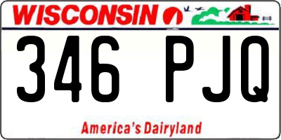 WI license plate 346PJQ