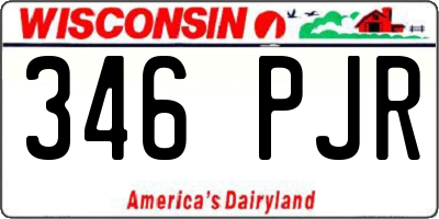 WI license plate 346PJR